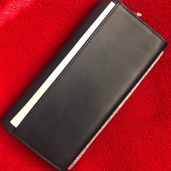 Kate Spade New York Navy blue ivory bow leather wallet Wristlet - Picture 3 of 7